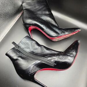 Christian Louboutin Glossy Black Boots with Red Soles